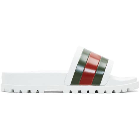 gucci white striped pursuit trek sandals|net a porter Gucci sandals.